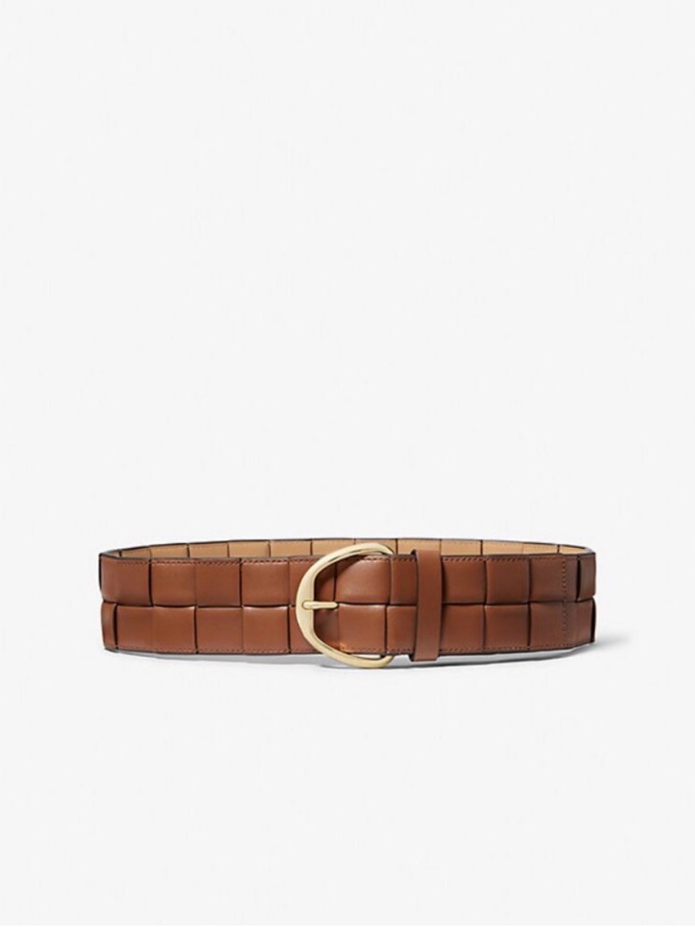Michael Kors Woven Leather Belt - Tan